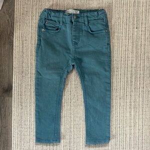Zara Kids Teal Stretch Skinny Jeans - Elastic Waist